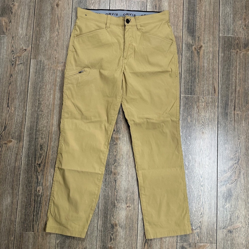 Orvis Mens Performance Pants Tan Khaki Stretch Technical Outdoor Trousers 34x30